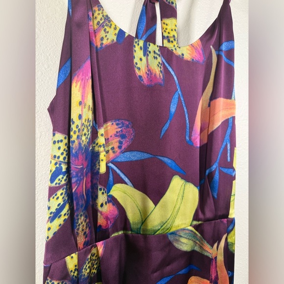 NWT Banana Republic Purple Floral Print Dress, Size 8 Tropical - Picture 3 of 9